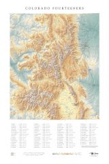 Colorado Fourteeners Fine Art Print Map